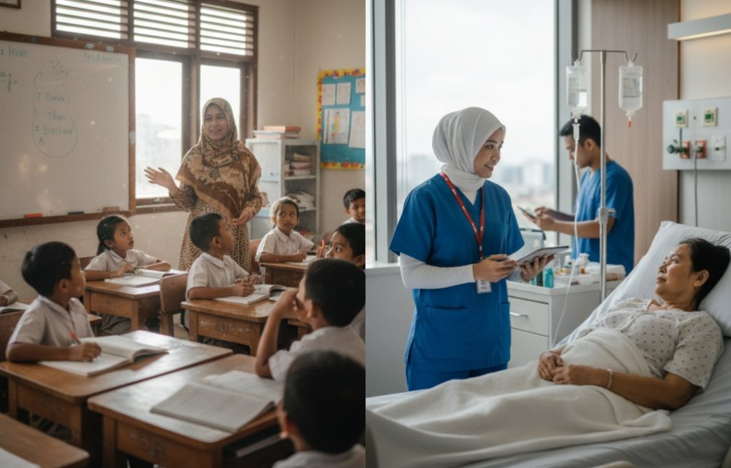 Pendidikan dan kesehatan adalah dua wajah kemajuan bangsa: mencerdaskan pikiran dan menyehatkan kehidupan.