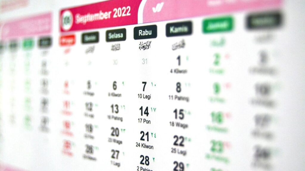 Kalender Jawa untuk melihat weton.