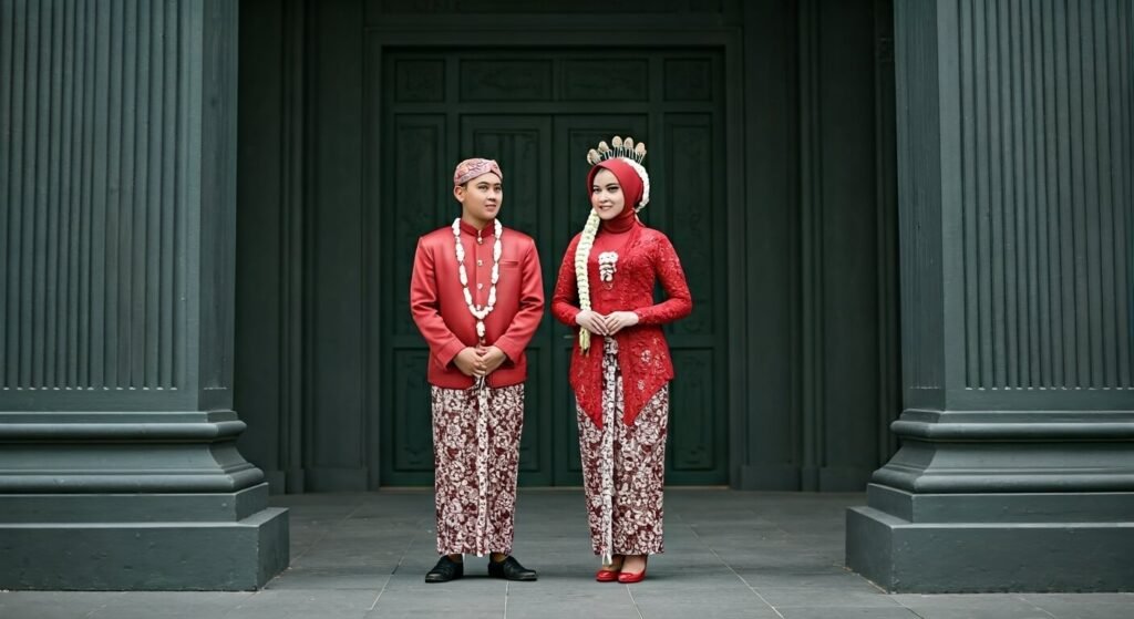 Ilustrasi gambar sepasang pengantin.