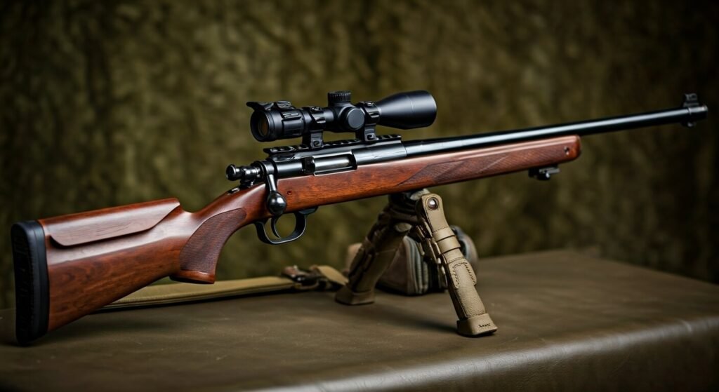 Ilustrasi gambar senapan sebagai senjata yang di gunakan oleh penjajah.