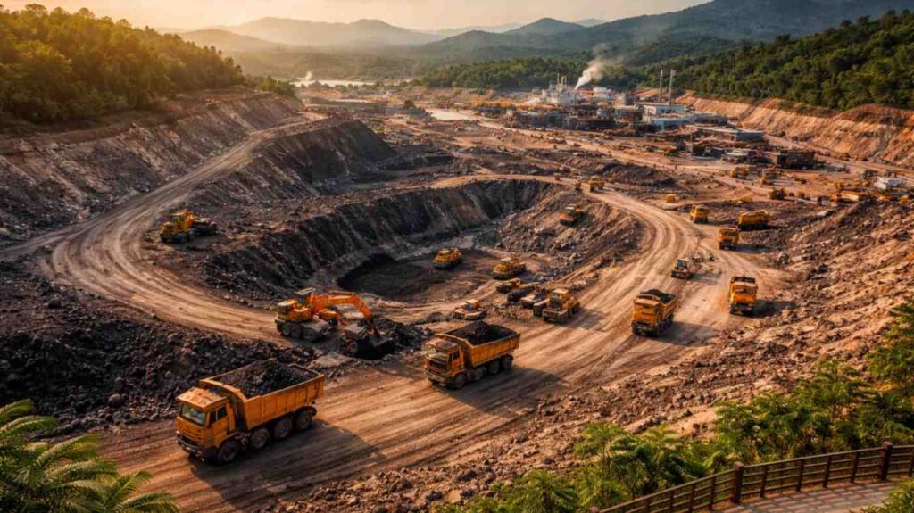 Ilustrasi pertambnagam batu bara.